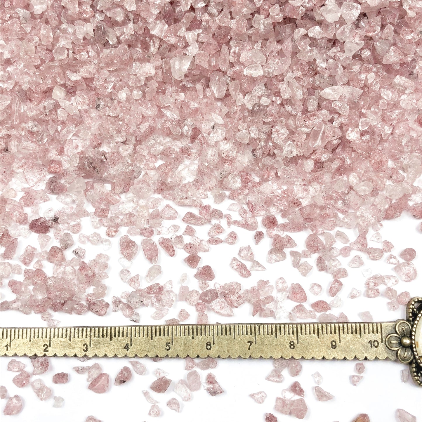 Crushed Strawberry Quartz (Natural) from Brazil, Coarse Crush, Gravel Size, 4mm - 2mm