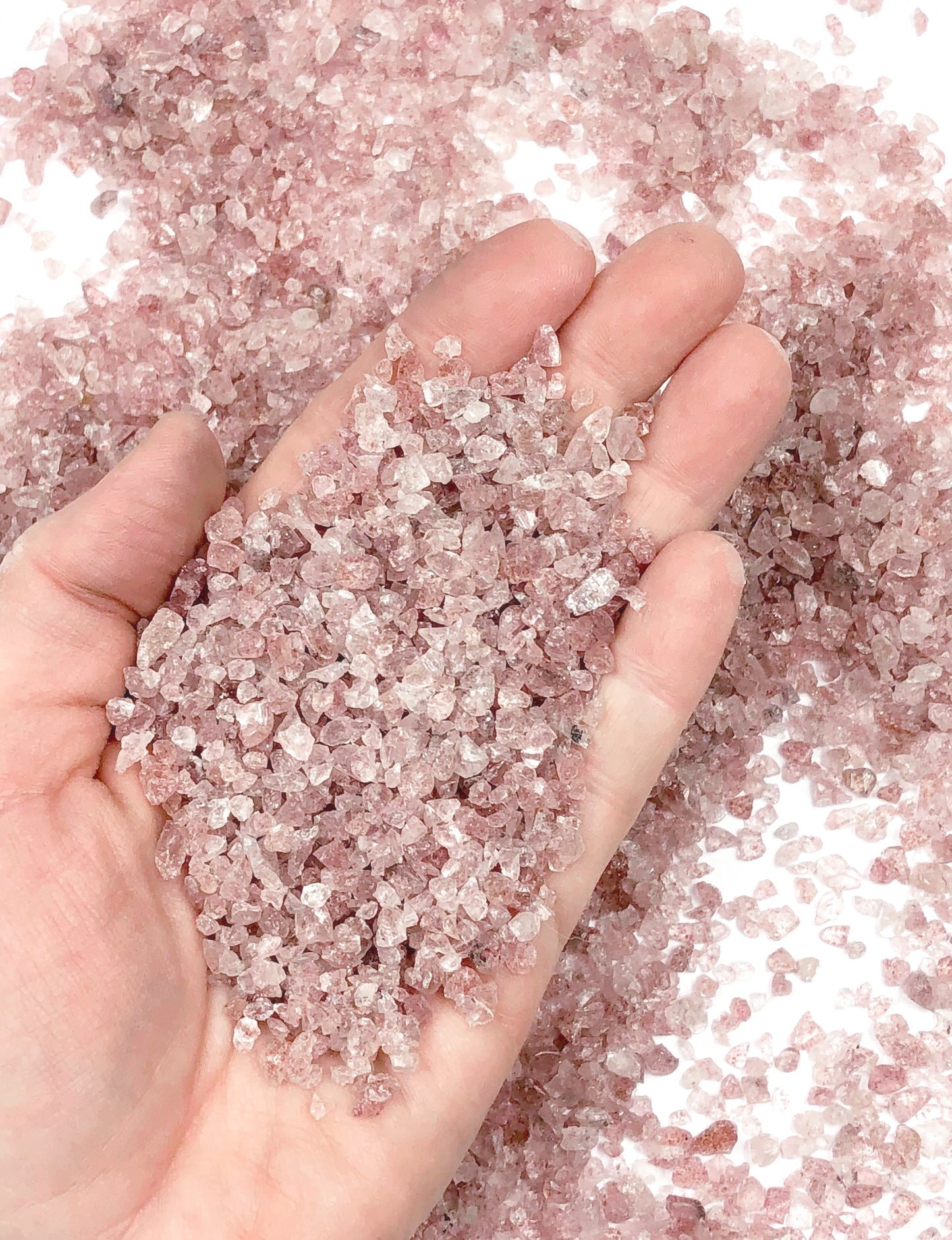 Crushed Strawberry Quartz (Natural) from Brazil, Coarse Crush, Gravel Size, 4mm - 2mm