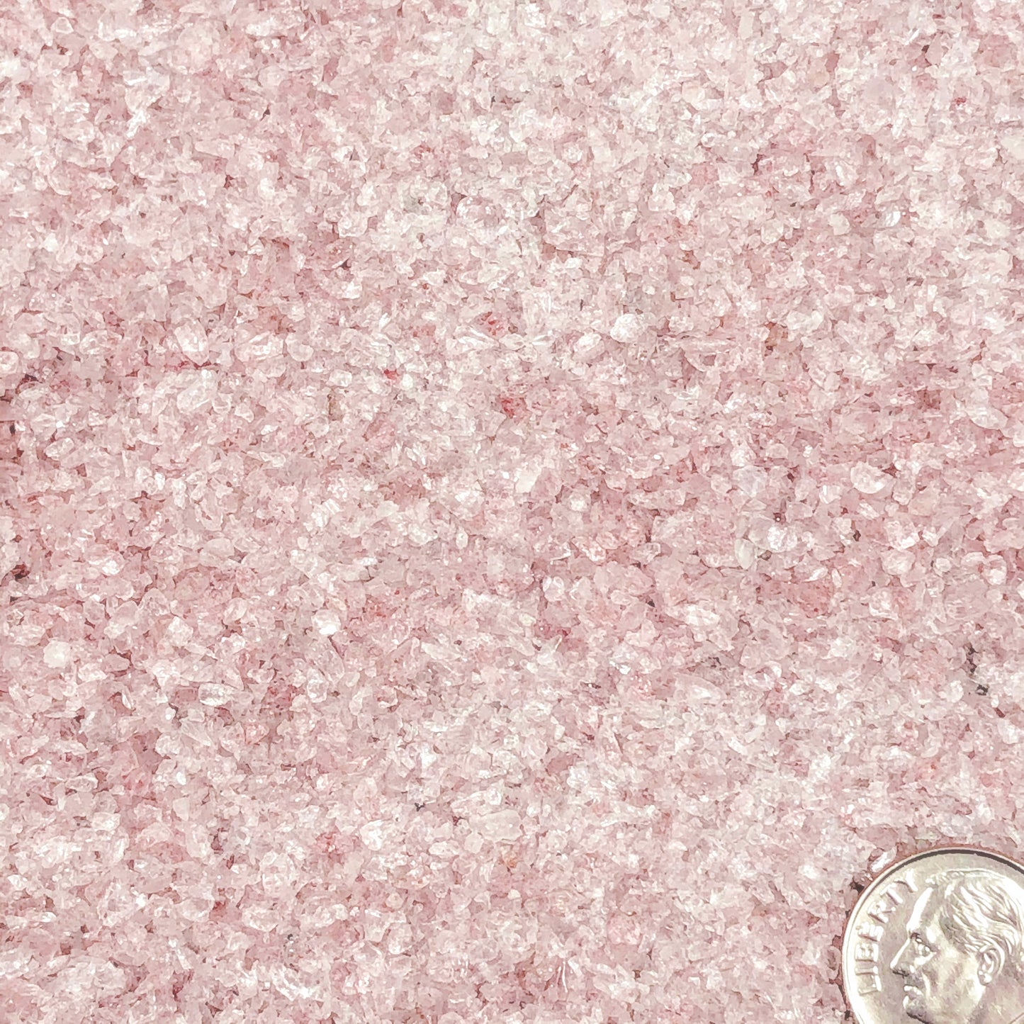Crushed Strawberry Quartz (Natural) from Brazil, Medium Crush, Sand Size, 2mm - 0.25mm