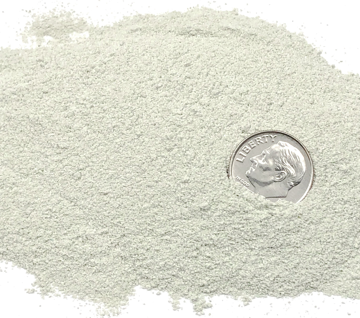 Crushed Green Vesuvianite (California Jade) from California, Fine Crush, Powder Size, <0.25mm