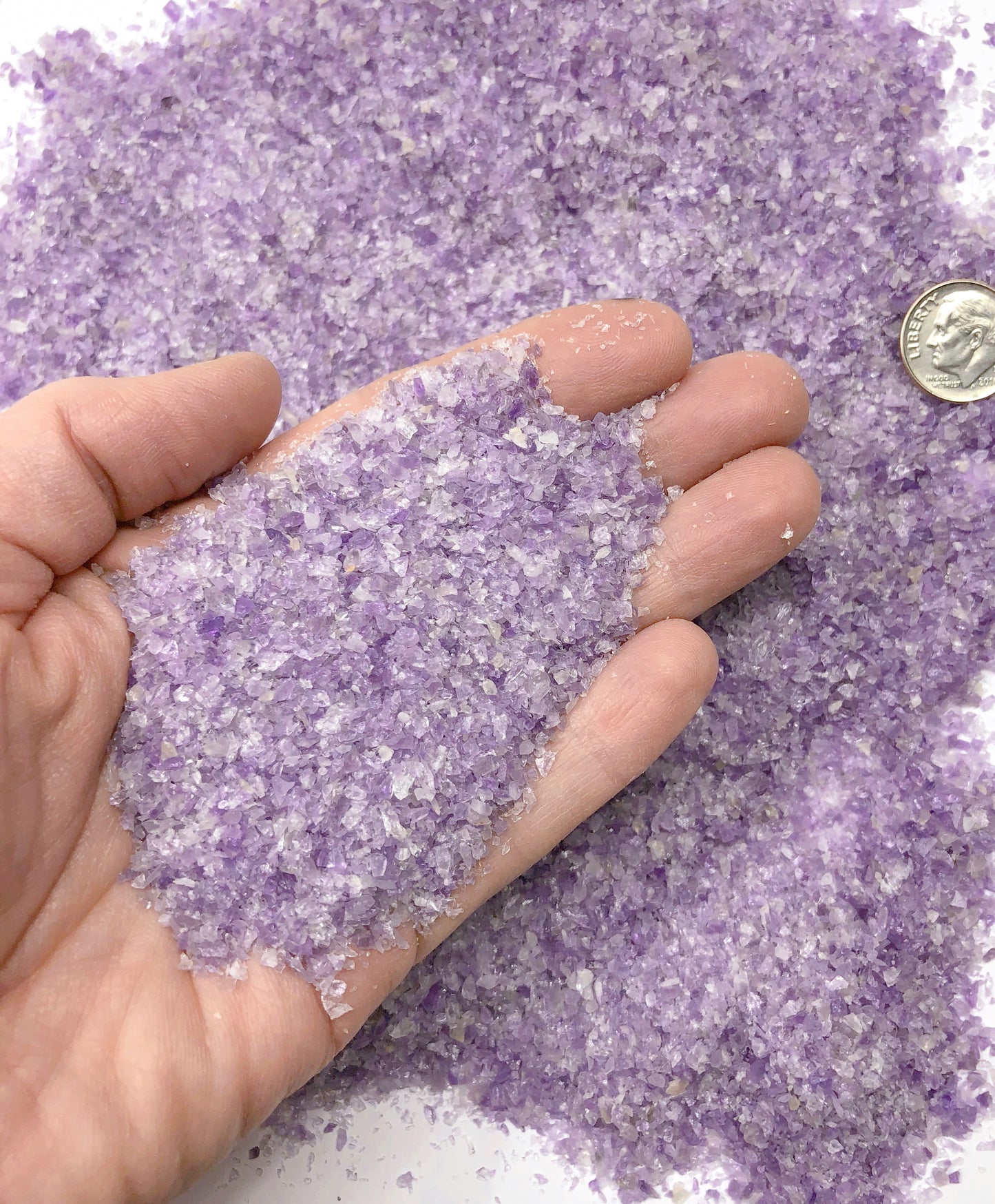 Crushed Purple Amethyst Sand (Grade A) from Namibia, Medium Sand (0.25mm-2mm)