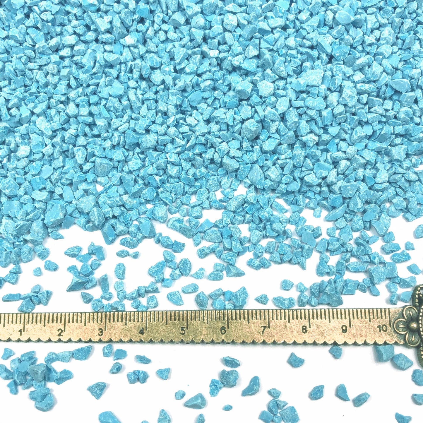 Crushed Blue Turquoise (Lab-Created), Coarse Crush, Gravel Size, 4mm - 2mm
