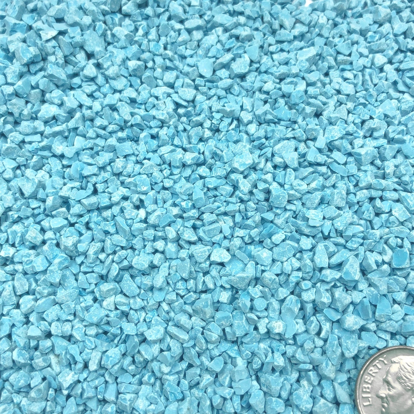 Crushed Blue Turquoise (Lab-Created), Coarse Crush, Gravel Size, 4mm - 2mm