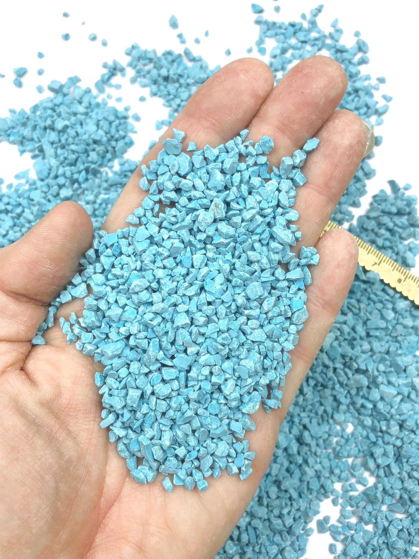 Crushed Blue Turquoise (Lab-Created), Coarse Crush, Gravel Size, 4mm - 2mm