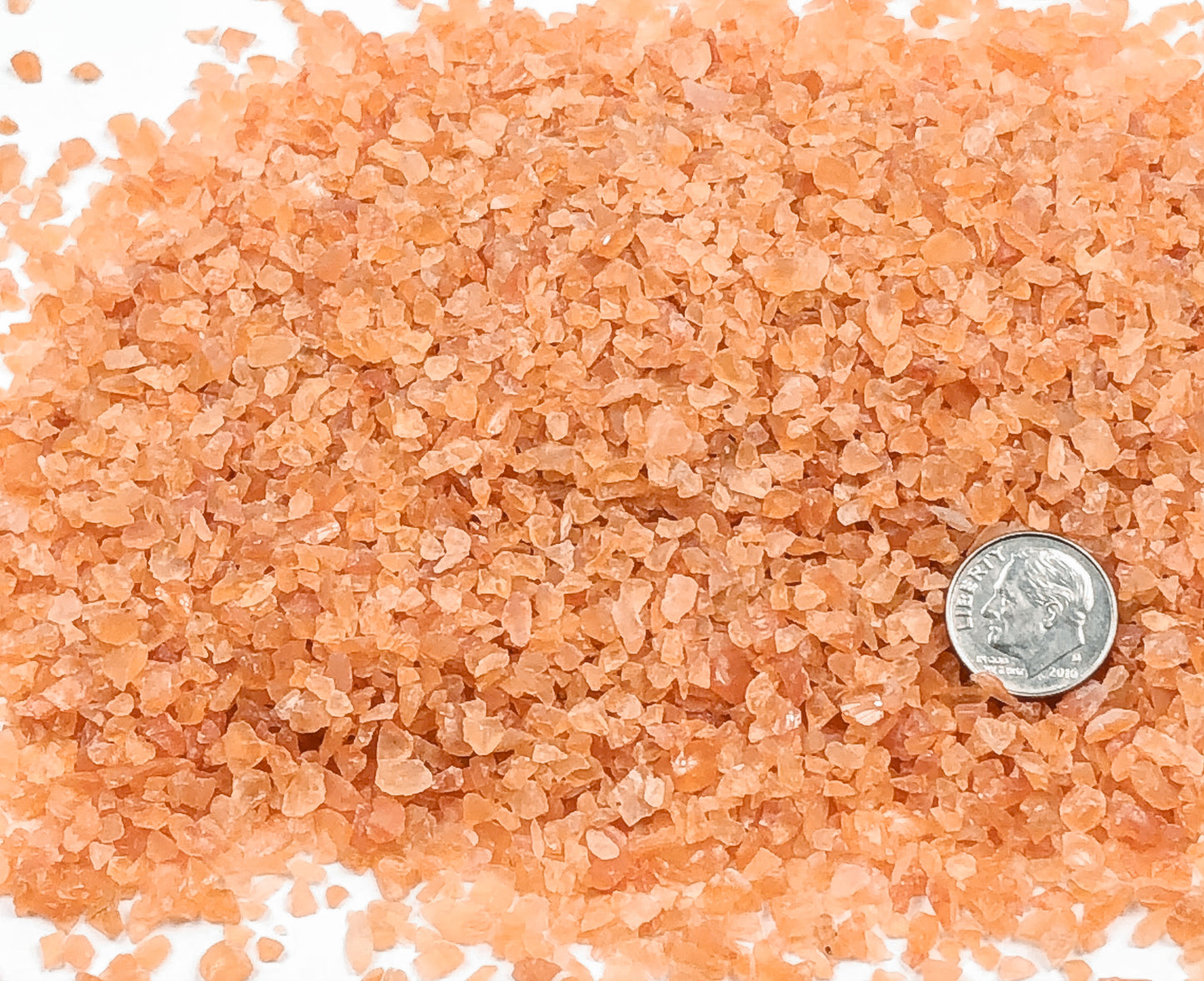 Crushed Orange Carnelian (Grade A) from Botswana, Coarse Crush, Gravel Size, 4mm - 2mm