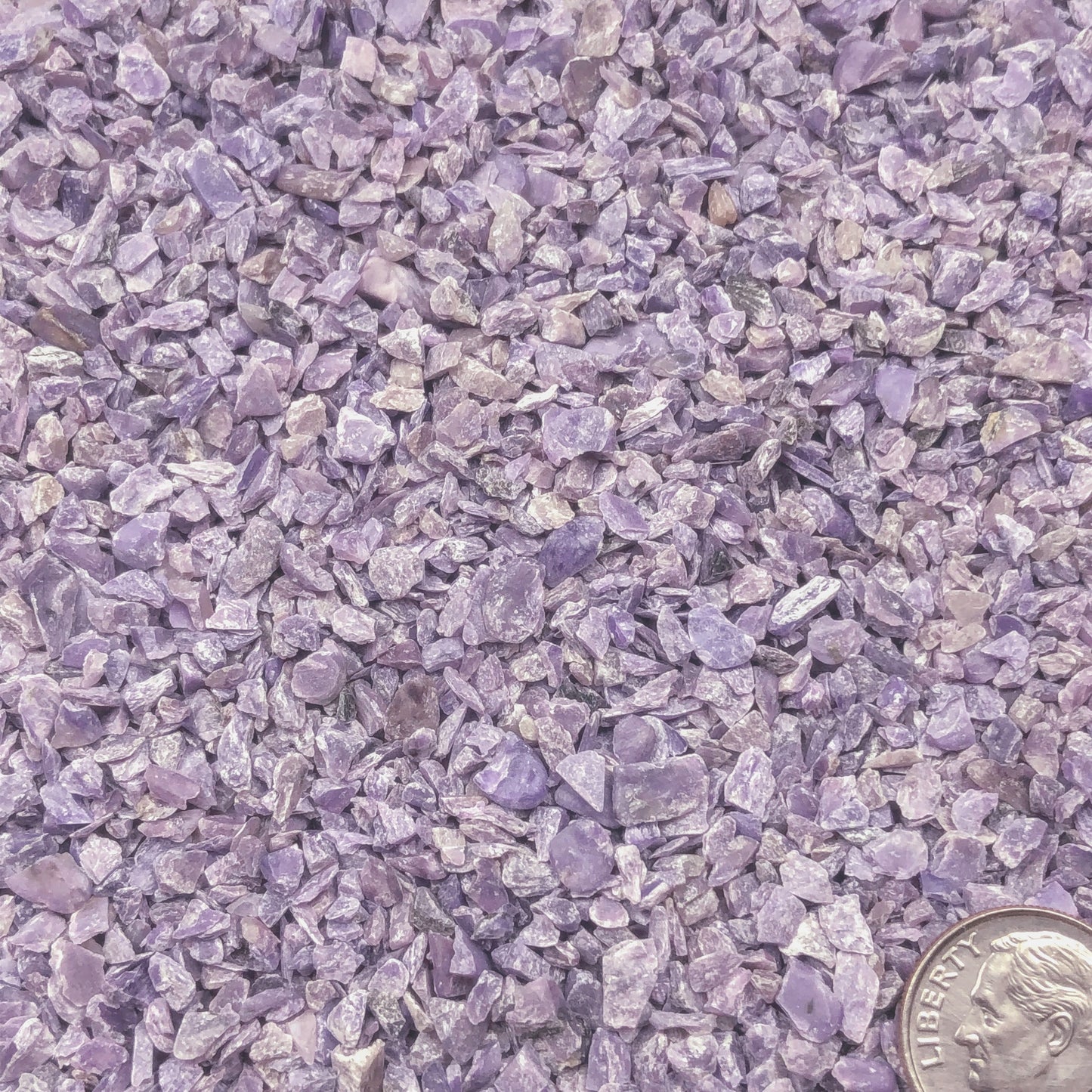 Crushed Violet-Lilac Charoite from Russia, Coarse Crush, Gravel Size, 4mm - 2mm