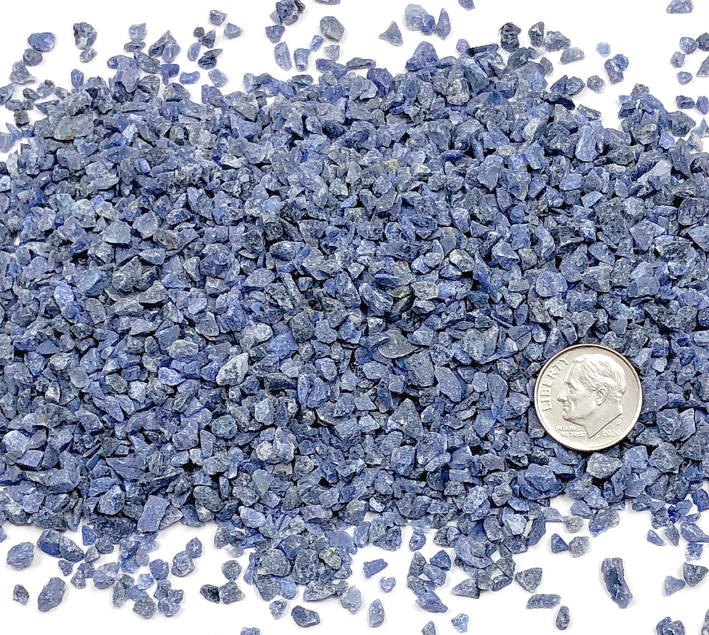 Crushed Denim-Blue Dumortierite from Mozambique, Coarse Crush, Gravel Size, 4mm - 2mm