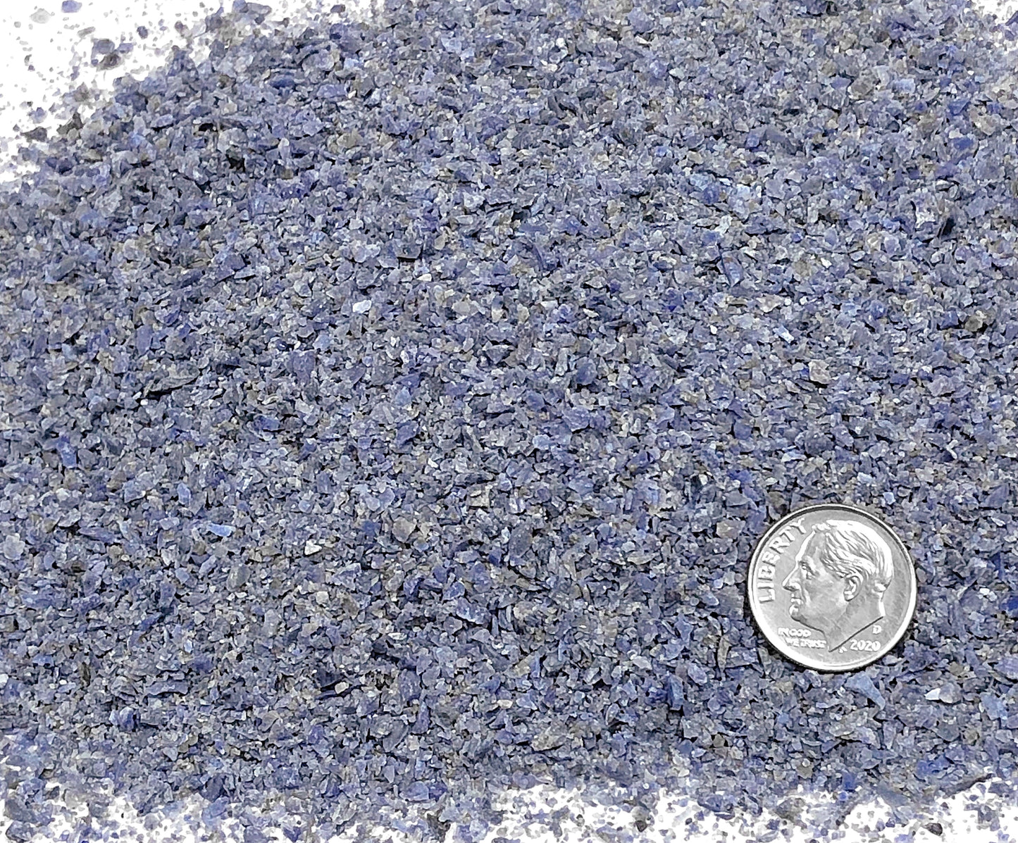 Crushed Denim-Blue Dumortierite from Mozambique, Medium Crush, Sand Size, 2mm - 0.25mm