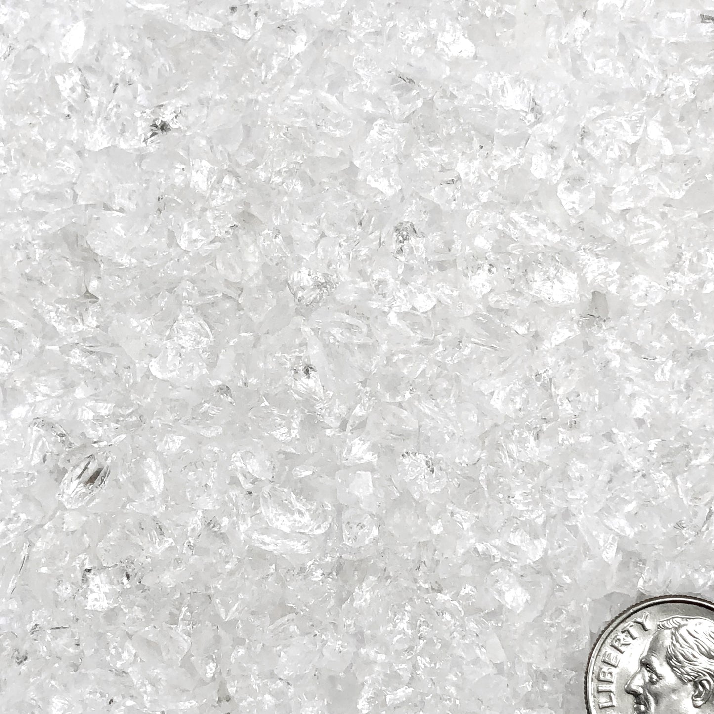 Crushed Clear Quartz (Rock Crystal) Chips from Brazil, Pea-Sized Gravel (2mm-4mm)