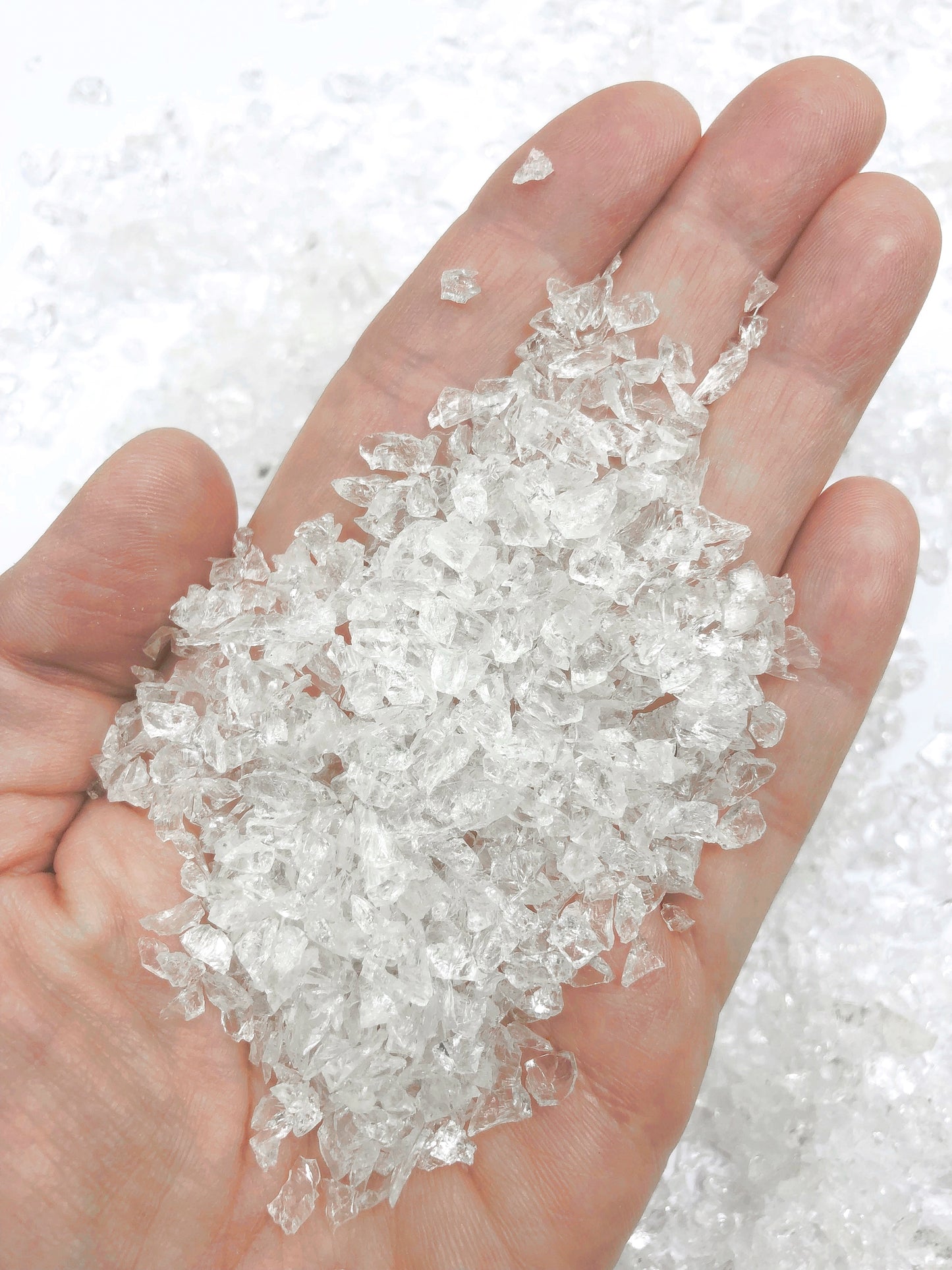 Crushed Clear Quartz (Rock Crystal) from Brazil, Coarse Crush, Gravel Size, 4mm - 2mm