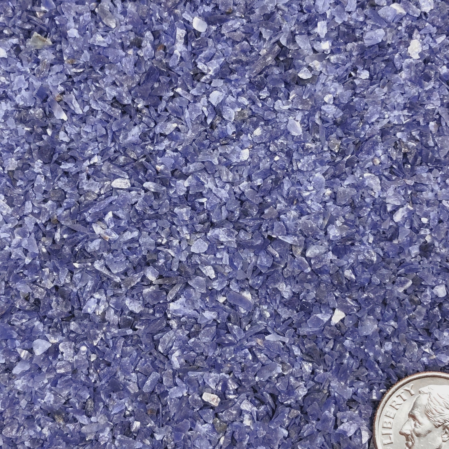 Crushed Royal Blue Sodalite (Grade A) from Brazil, Medium Crush, Sand Size, 2mm - 0.25mm