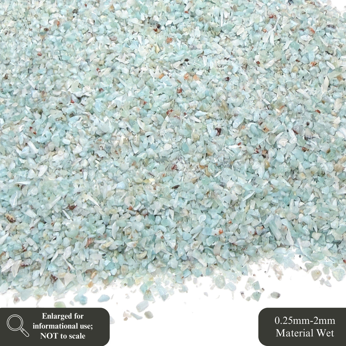Crushed Blue Larimar Sand from Dominican Republic, Medium Sand (0.25mm-2mm) for Woodworking and Ring Inlay, Resin Art, Memorial Jewelry