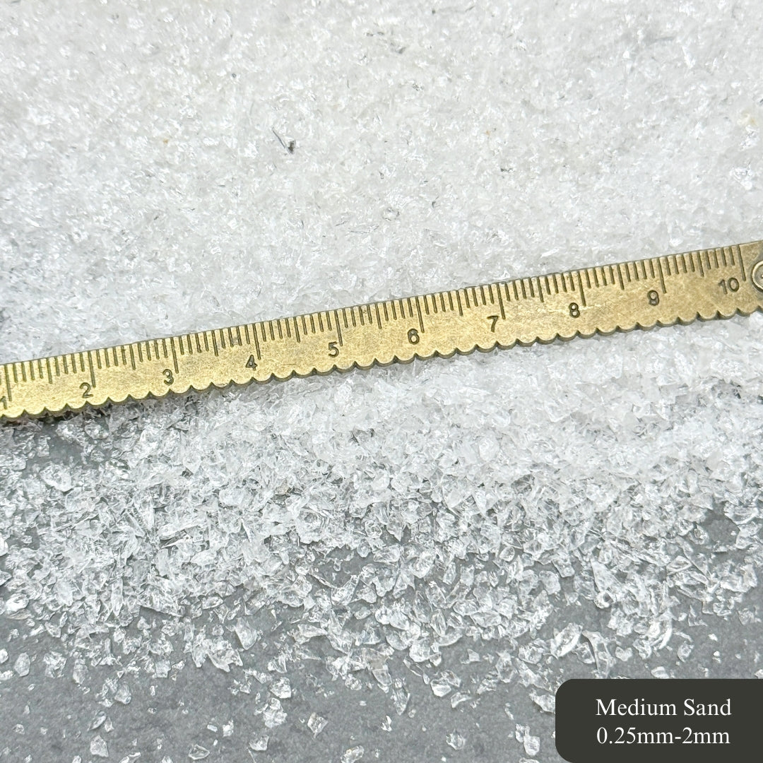Crushed Clear Quartz (Rock Crystal) Sand from Brazil, Medium Sand (0.25mm-2mm)