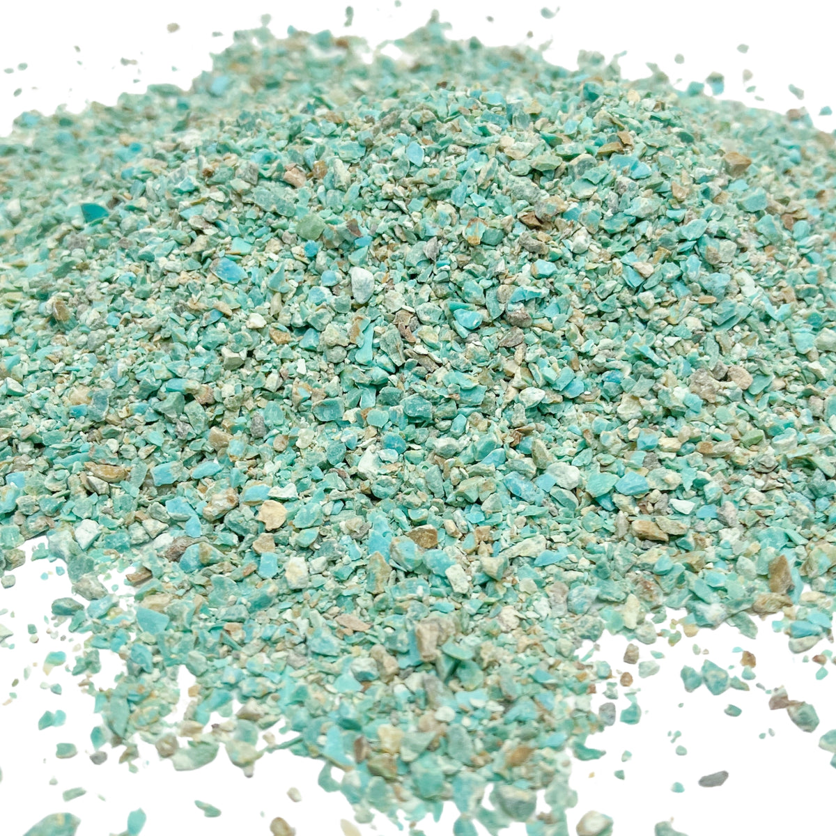 Crushed Tyrone Turquoise with Matrix Sand from New Mexico, Medium Sand (0.25mm-2mm) for Woodworking and Ring Inlay, Resin Art, Memorial Jewelry