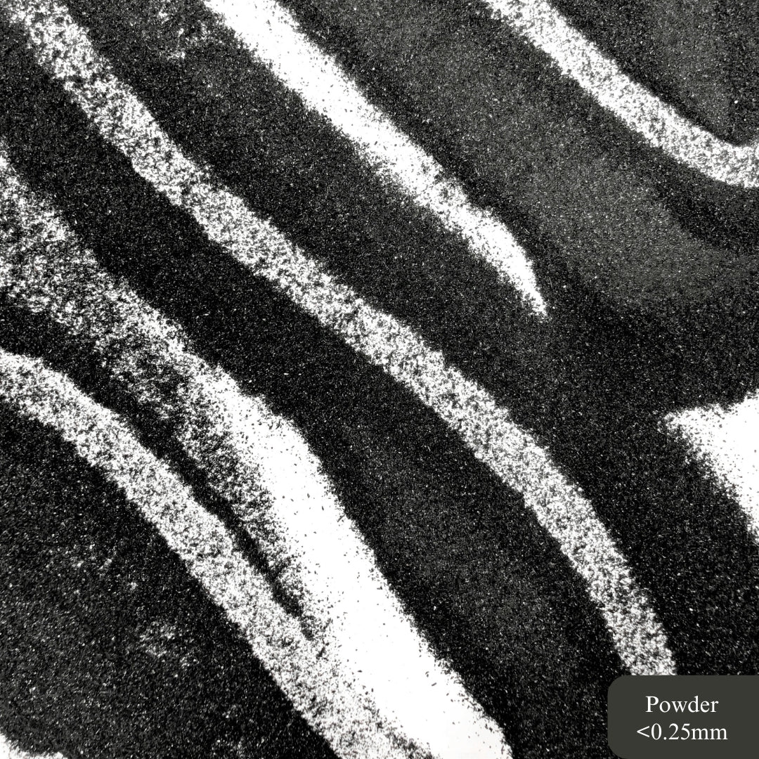 Crushed Black Tourmaline Powder from Brazil, Fine Crush (<0.25mm) for Inlay, Metaphysical Resin Art, or Pigment Applications