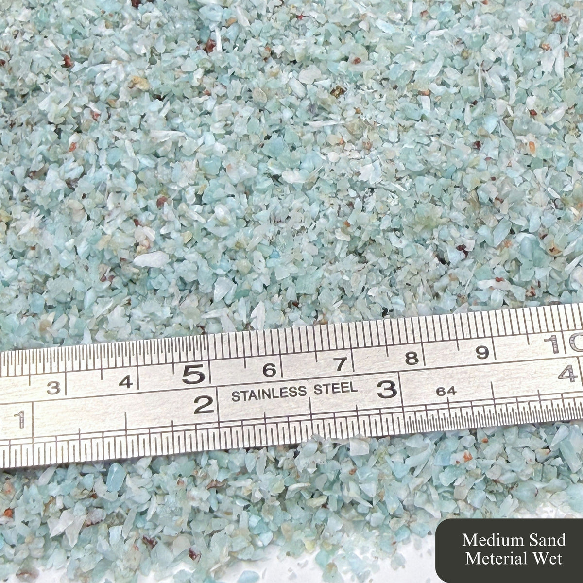 Crushed Blue Larimar Sand from Dominican Republic, Medium Sand (0.25mm-2mm) for Woodworking and Ring Inlay, Resin Art, Memorial Jewelry