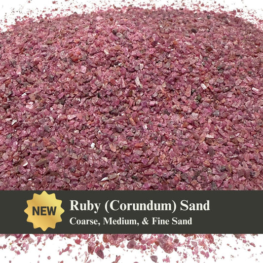 Crushed Ruby (Corundum) Sand (Grade A) from India, 3 Sand Sizes for Ring Inlay, Resin Art, Memorial & Sand Jewelry, Birthstone Projects