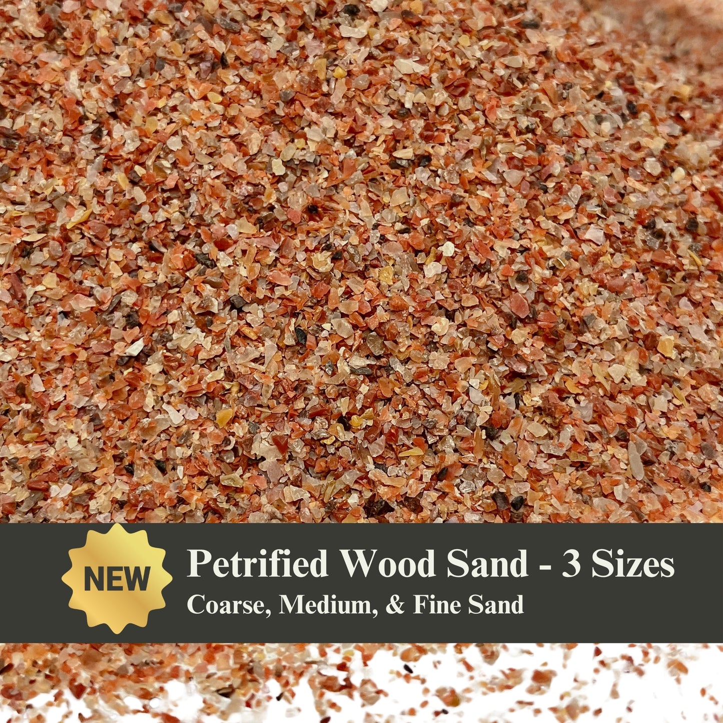 Crushed Petrified Wood Sand from Arizona, 3 Sand Sizes for Woodworking and Ring Inlay, Resin Art, Memorial Jewelry