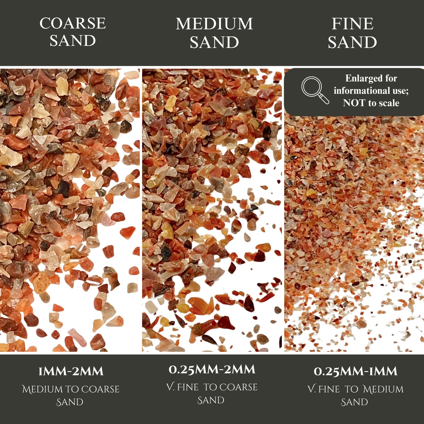 Crushed Petrified Wood Sand from Arizona, 3 Sand Sizes for Woodworking and Ring Inlay, Resin Art, Memorial Jewelry