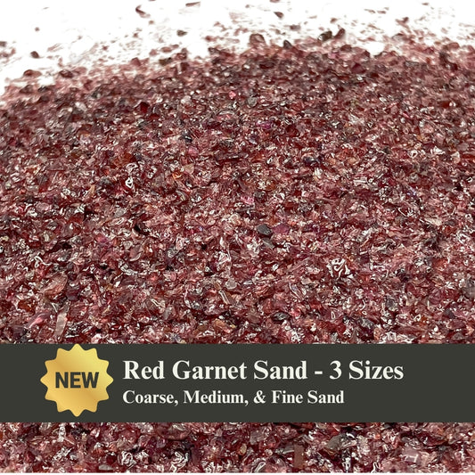 Crushed Dark Red Garnet Sand from India, Three Sand Sizes for Woodworking and Ring Inlay, Resin Art, Memorial & Sand Jewelry