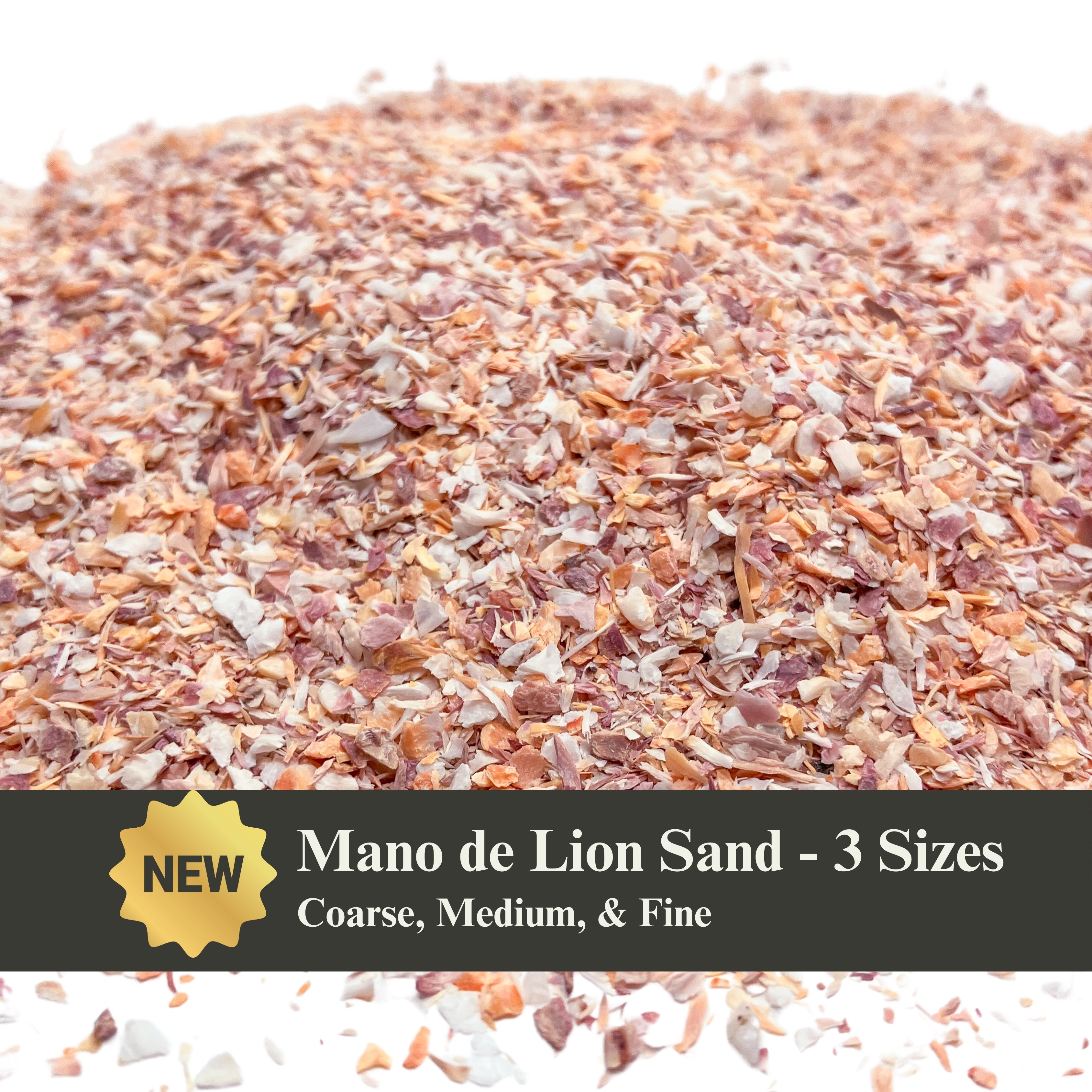 Lion Shell Inlay Crushed Mano de Lion Shells, 3 Sand Size Options for Woodworking and R ...