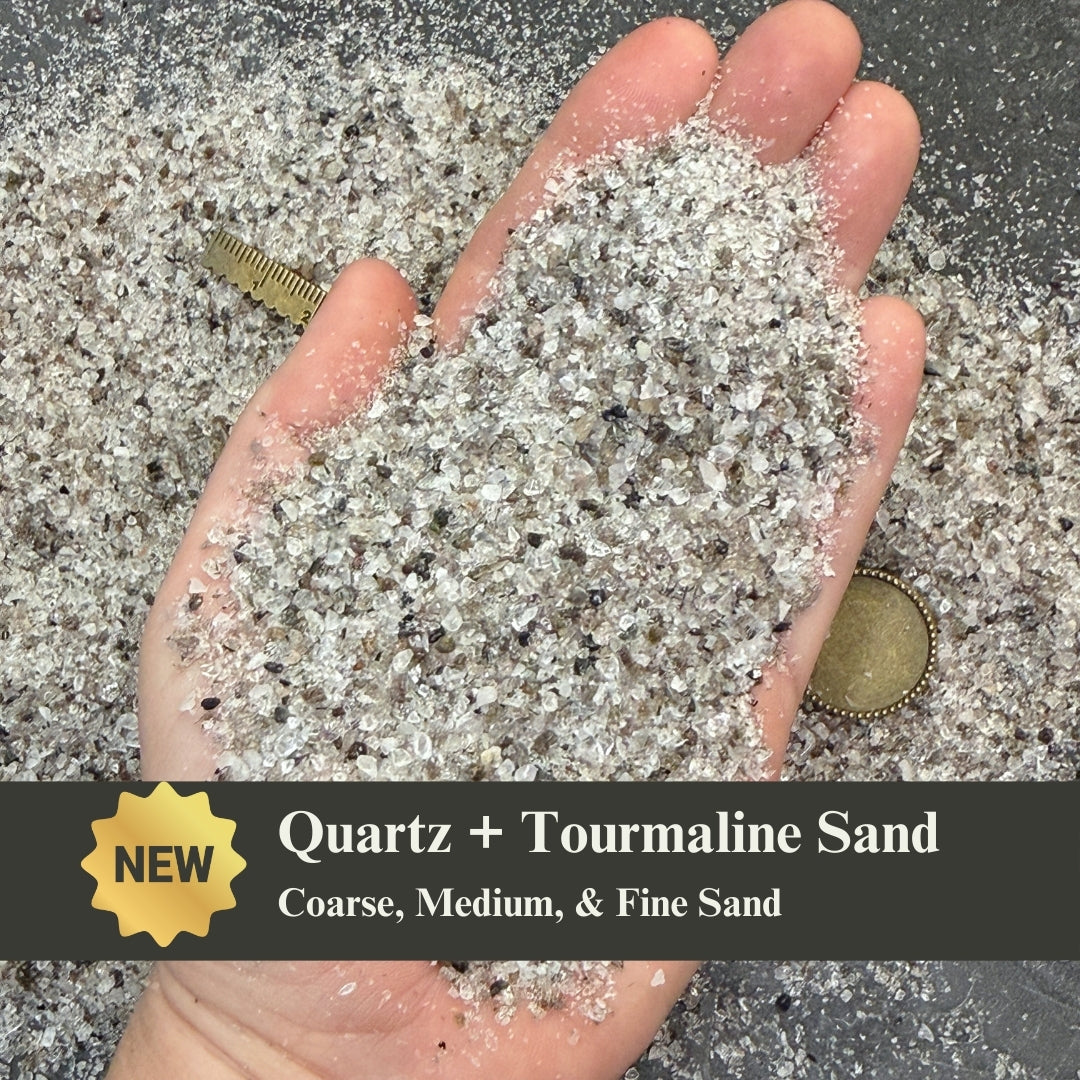 Crushed Quartz + Tourmaline Sand from China, Three Sand Sizes for Woodworking and Ring Inlay, Resin Art, Memorial & Sand Jewelry