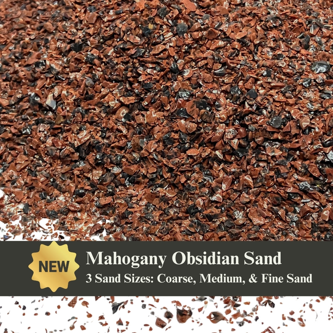 Crushed Mahogany Obsidian Sand from Mexico, 3 Sand Sizes for Woodworking and Ring Inlay, Resin Art, Memorial & Sand Jewelry