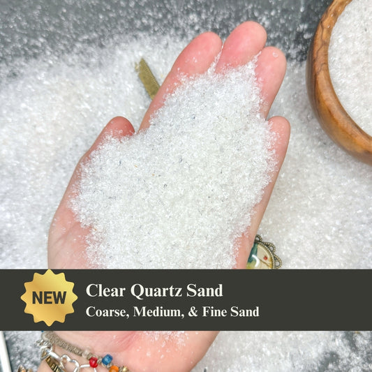 Crushed Clear Quartz (Rock Crystal) Sand from Brazil, 3 Sand Sizes for Woodworking and Ring Inlay, Resin Art, Memorial & Sand Jewelry