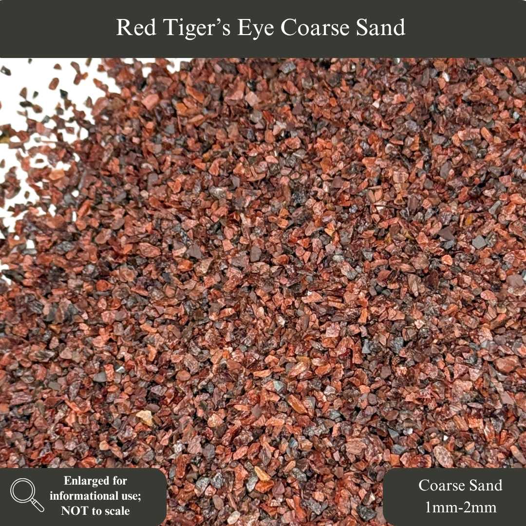 Crushed Red Tiger's Eye Sand from South Africa, 3 Sand Sizes for Woodworking and Ring Inlay, Resin Art, Memorial & Sand Jewelry