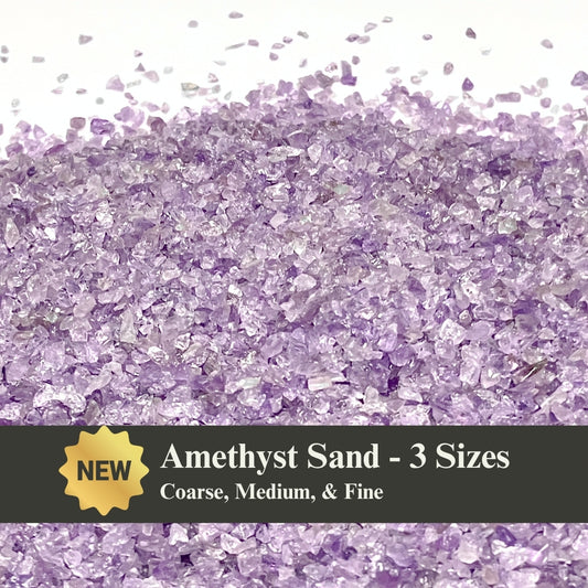 Crushed Purple Amethyst (Grade A) Sand from Namibia, 3 Sand Sizes for Woodworking and Ring Inlay, Resin Art, Memorial Jewelry