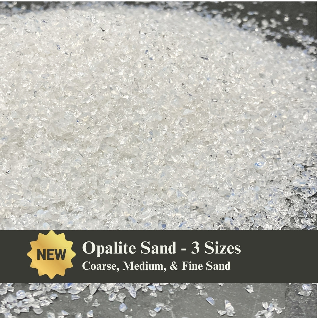 Crushed Opalite Sand (Synthetic), 3 Sand Sizes for Woodworking and Ring Inlay, Resin Art, Metaphysical Crafts, Memorial & Sand Jewelry