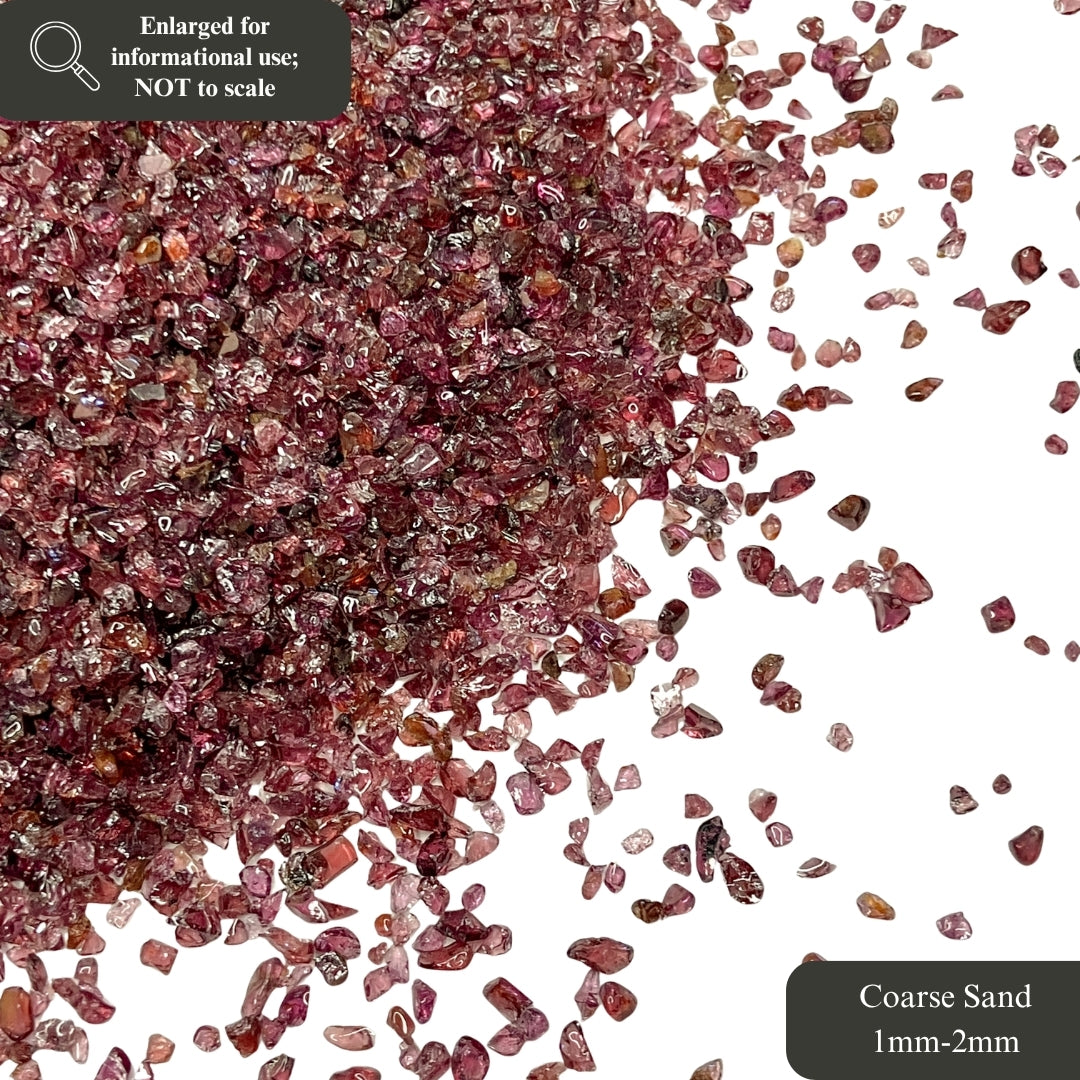 Crushed Dark Red Garnet Sand from India, Three Sand Sizes for Woodworking and Ring Inlay, Resin Art, Memorial & Sand Jewelry