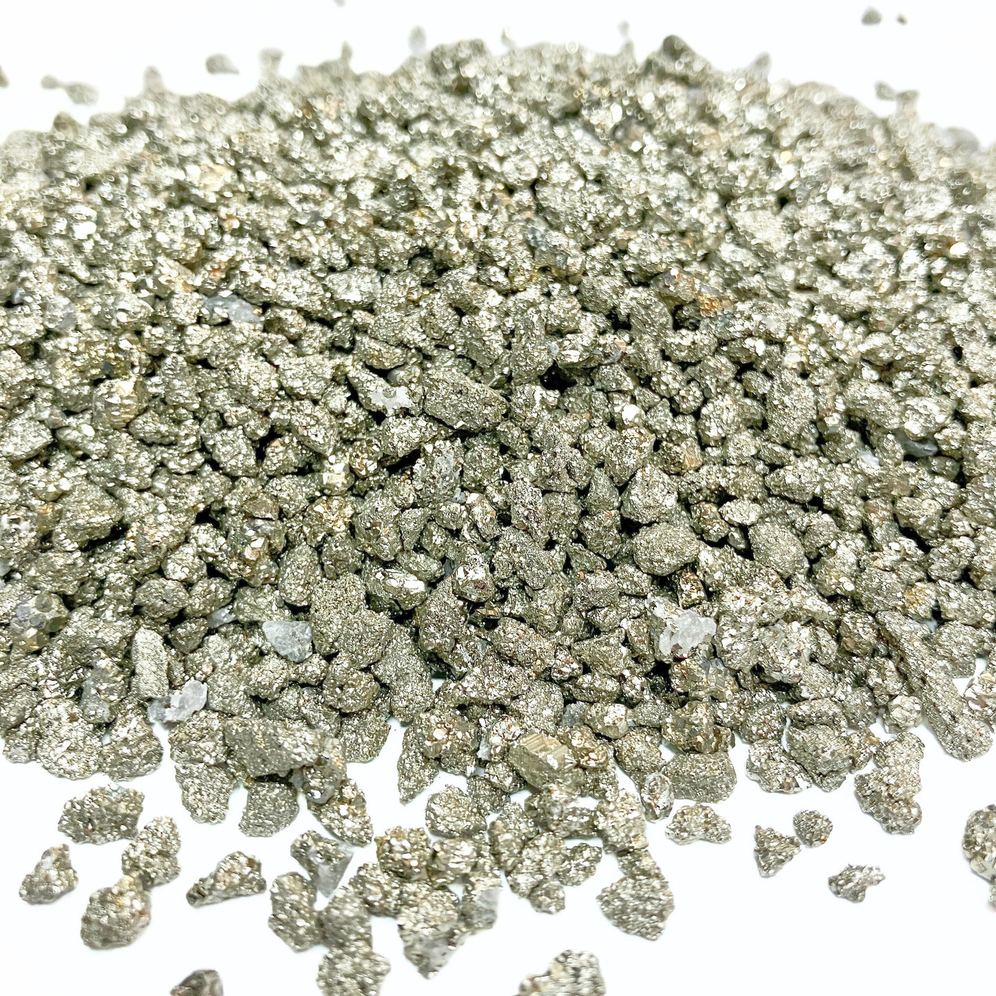 *CLOSEOUT* Cocada Pyrite Chips from Peru, Pea-Sized Gravel (2mm-4mm) for Resin Art, Embellishments or Orgone Pyramids, Bulk Material