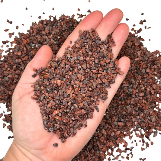 Crushed Red Tiger's Eye (Heat-Treated) Chips from South Africa, Pea-Sized Gravel (2mm-4mm) for Woodworking Inlay, Resin Art, Embellishments or Orgone Pyramids