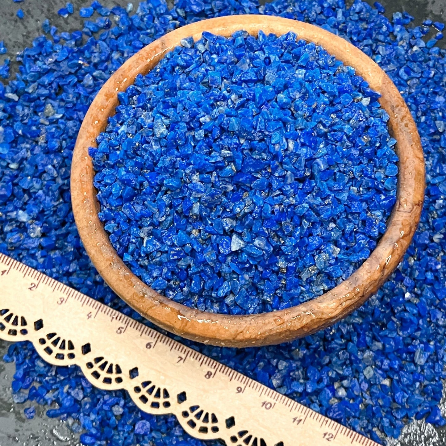 Crushed Blue Lapis Lazuli Chips (AAA) from Pakistan, Coarse Crush (2mm-4mm) for Woodworking Inlay, Resin Art, Embellishments or Orgone Pyramids