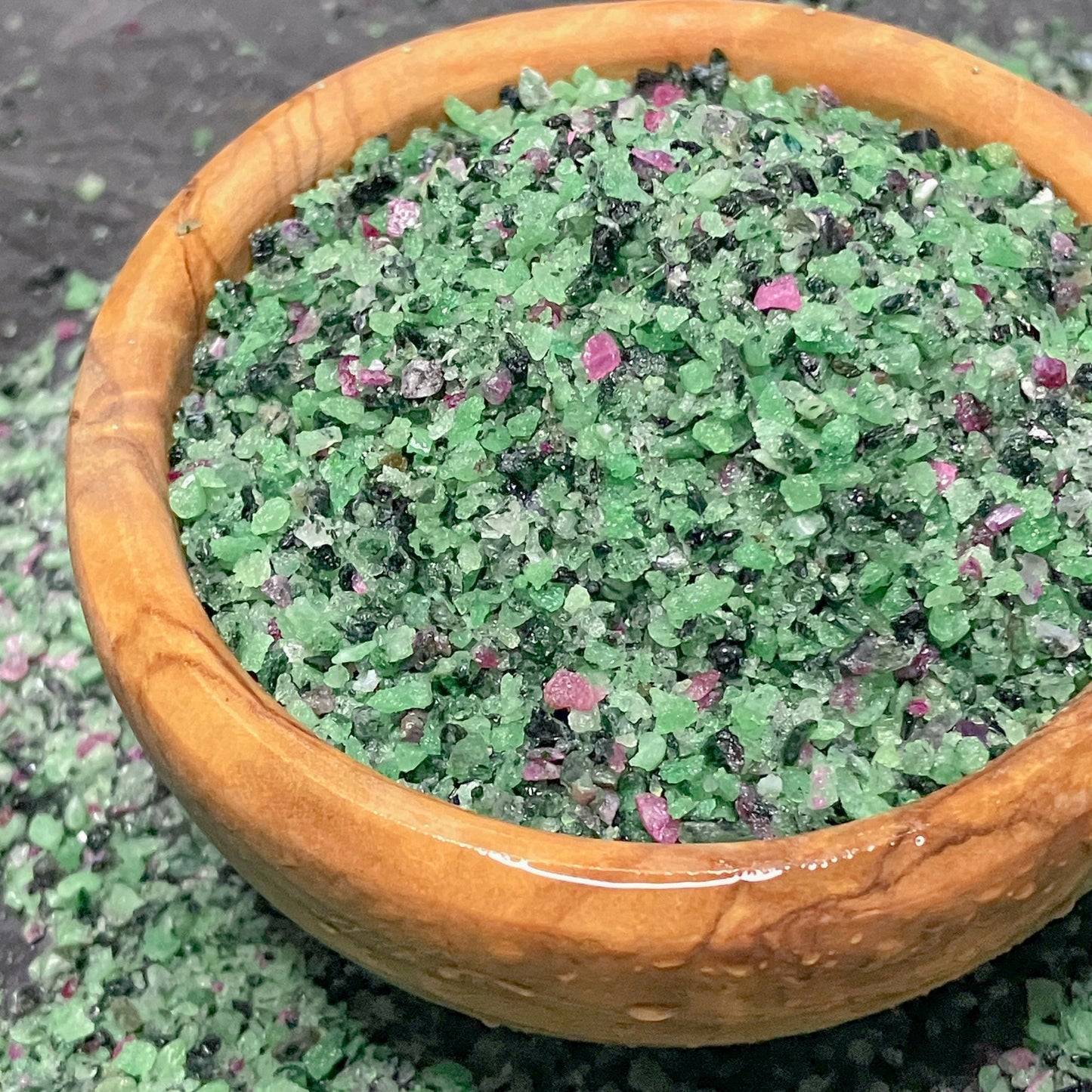 Crushed Ruby Zoisite Sand (Grade A) from China, Medium Crush (0.25mm-2mm) for Ring Inlay, Resin Art, Memorial & Sand Jewelry