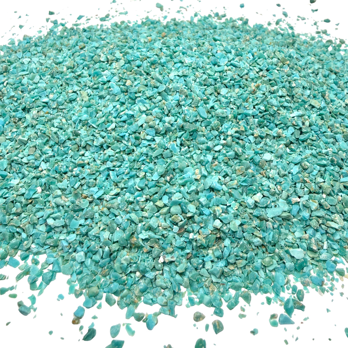 Crushed Blue-Green Fox Turquoise Sand from Nevada, Stabilized, Medium Sand (0.25mm-2mm) for Woodworking and Ring Inlay, Resin Art, Memorial Jewelry