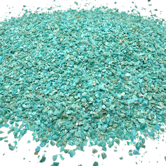 Crushed Blue-Green Fox Turquoise Sand from Nevada, Stabilized, Medium Sand (0.25mm-2mm) for Woodworking and Ring Inlay, Resin Art, Memorial Jewelry