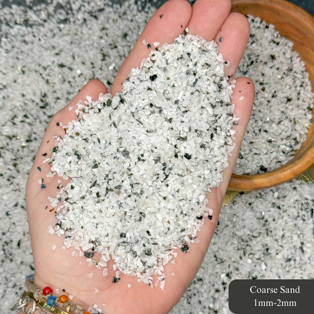 Crushed Rainbow Moonstone with Biotite Mica Sand from India, 3 Sand Sizes for Woodworking and Ring Inlay, Resin Art, Memorial Jewelry
