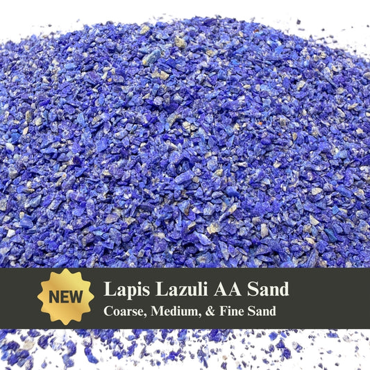 Crushed Lapis Lazuli Sand (Grade AA) from Pakistan, 3 Sand Sizes for Woodworking and Ring Inlay, Resin Art, Memorial & Sand Jewelry