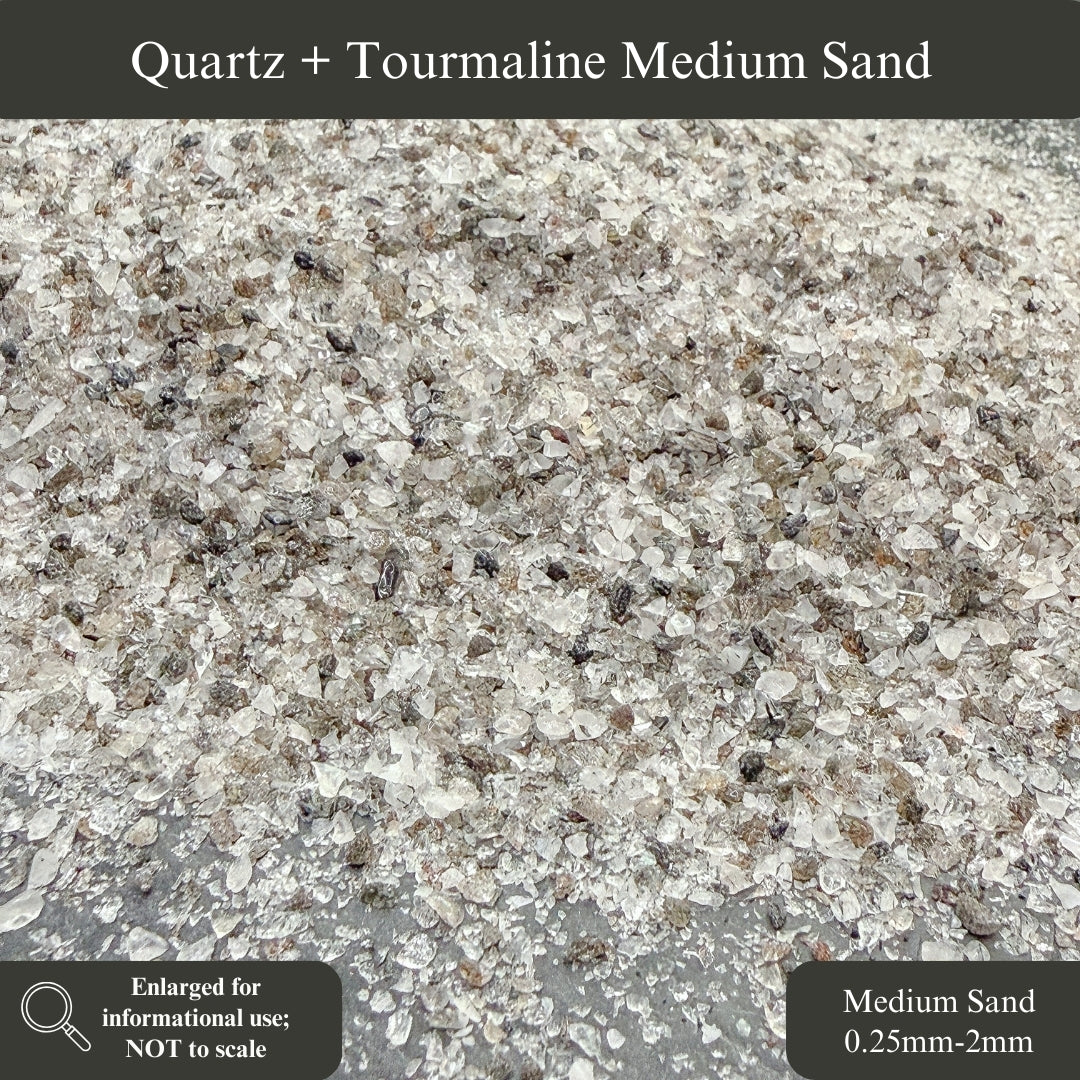Crushed Quartz + Tourmaline Sand from China, Three Sand Sizes for Woodworking and Ring Inlay, Resin Art, Memorial & Sand Jewelry