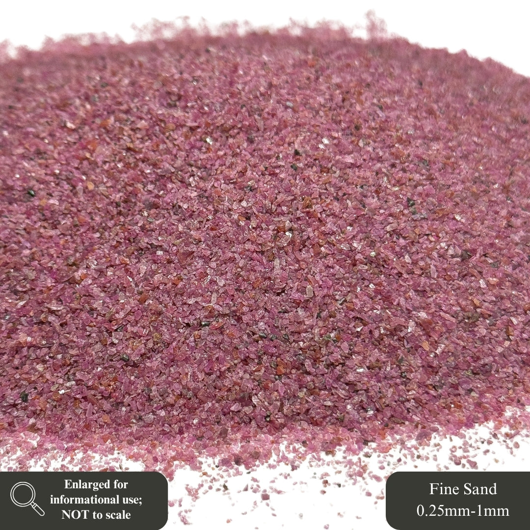 Crushed Ruby (Corundum) Sand (Grade A) from India, 3 Sand Sizes for Ring Inlay, Resin Art, Memorial & Sand Jewelry, Birthstone Projects