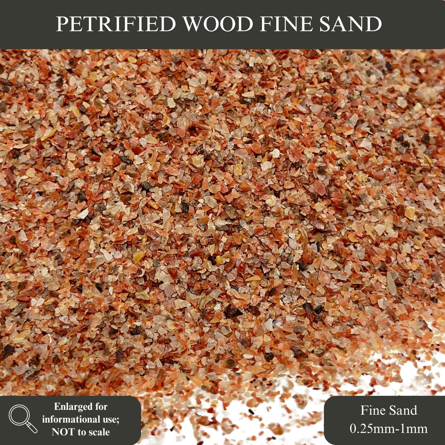 Crushed Petrified Wood Sand from Arizona, 3 Sand Sizes for Woodworking and Ring Inlay, Resin Art, Memorial Jewelry