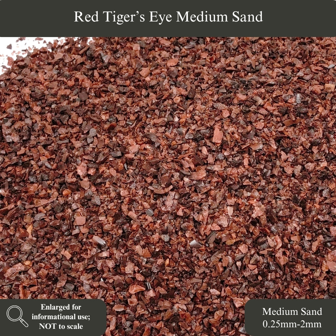 Crushed Red Tiger's Eye Sand from South Africa, 3 Sand Sizes for Woodworking and Ring Inlay, Resin Art, Memorial & Sand Jewelry