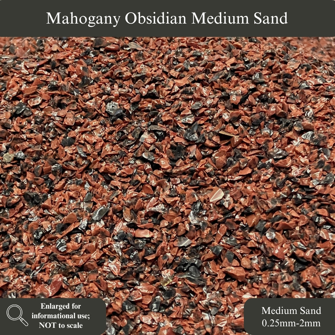 Crushed Mahogany Obsidian Sand from Mexico, 3 Sand Sizes for Woodworking and Ring Inlay, Resin Art, Memorial & Sand Jewelry