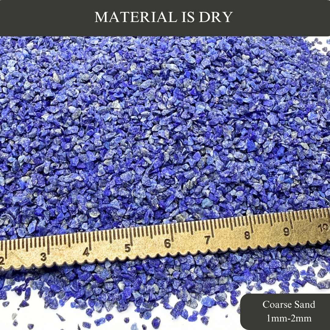 Crushed Lapis Lazuli Sand (Grade AA) from Pakistan, 3 Sand Sizes for Woodworking and Ring Inlay, Resin Art, Memorial & Sand Jewelry