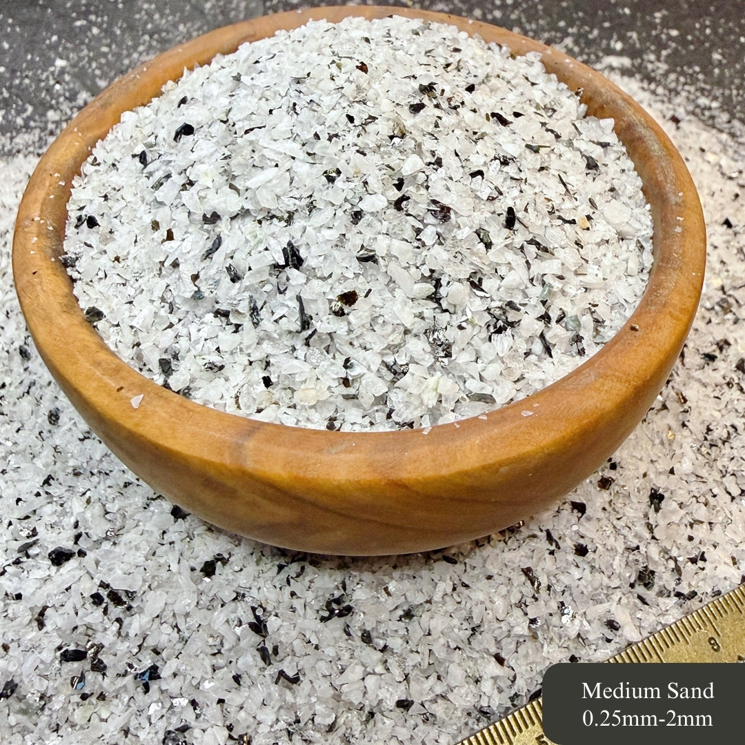 Crushed Rainbow Moonstone with Biotite Mica Sand from India, 3 Sand Sizes for Woodworking and Ring Inlay, Resin Art, Memorial Jewelry