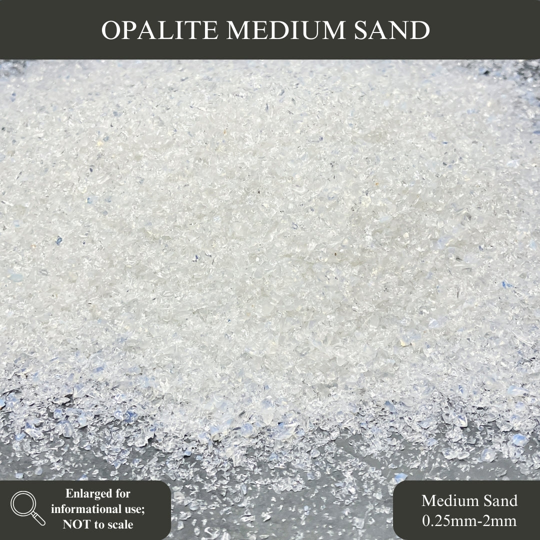 Crushed Opalite Sand (Synthetic), 3 Sand Sizes for Woodworking and Ring Inlay, Resin Art, Metaphysical Crafts, Memorial & Sand Jewelry