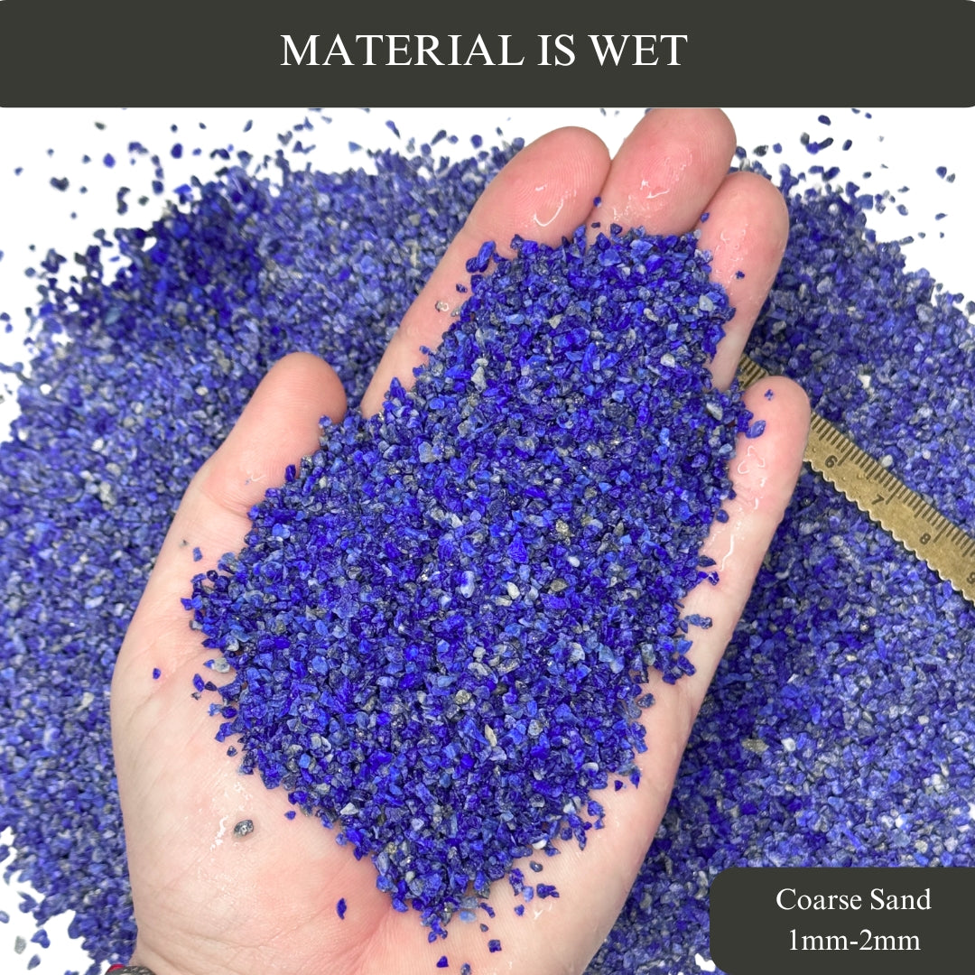Crushed Lapis Lazuli Sand (Grade AA) from Pakistan, 3 Sand Sizes for Woodworking and Ring Inlay, Resin Art, Memorial & Sand Jewelry