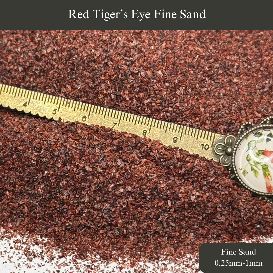 Crushed Red Tiger's Eye Sand from South Africa, 3 Sand Sizes for Woodworking and Ring Inlay, Resin Art, Memorial & Sand Jewelry